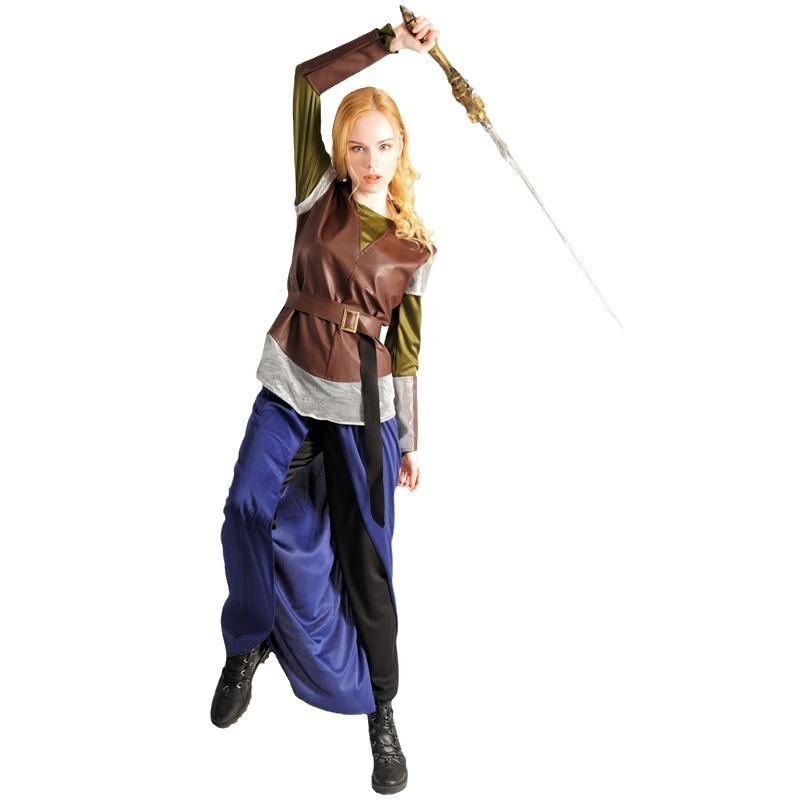 Halloween adult Europe mid-world women's leather samurai warrior costume cosplay cosplay costume