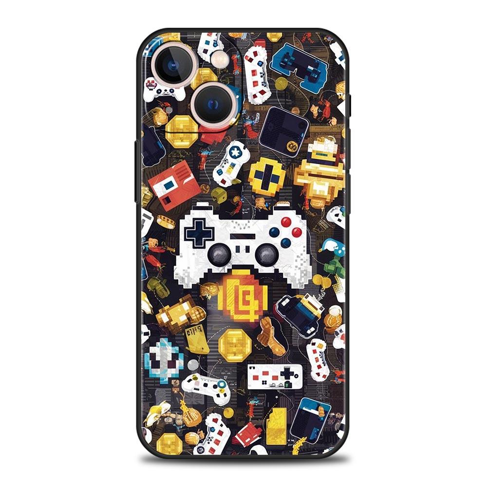 Game Controller Graphic Phone Case Cover for iPhone 17 16 15 14 13 12 11 Pro Max 17 Air Plus Shockproof Soft TPU Shell Funda Bag