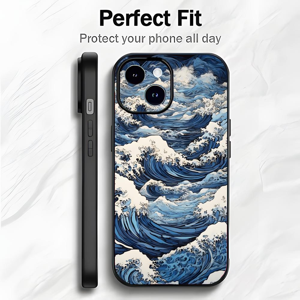 Art Ukiyo-e Ocean waves Phone Case Phone Case Soft Packaging Lightweight For iPhone17 16 15 14 13ProMax