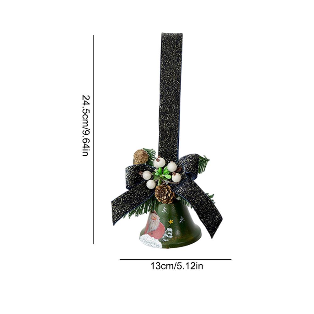 2025 Christmas Rustic Jingle Bell In Metal Pine Needle Christmas Bell Garland Ornament Indoor Outdoor Christmas Tree Pendant
