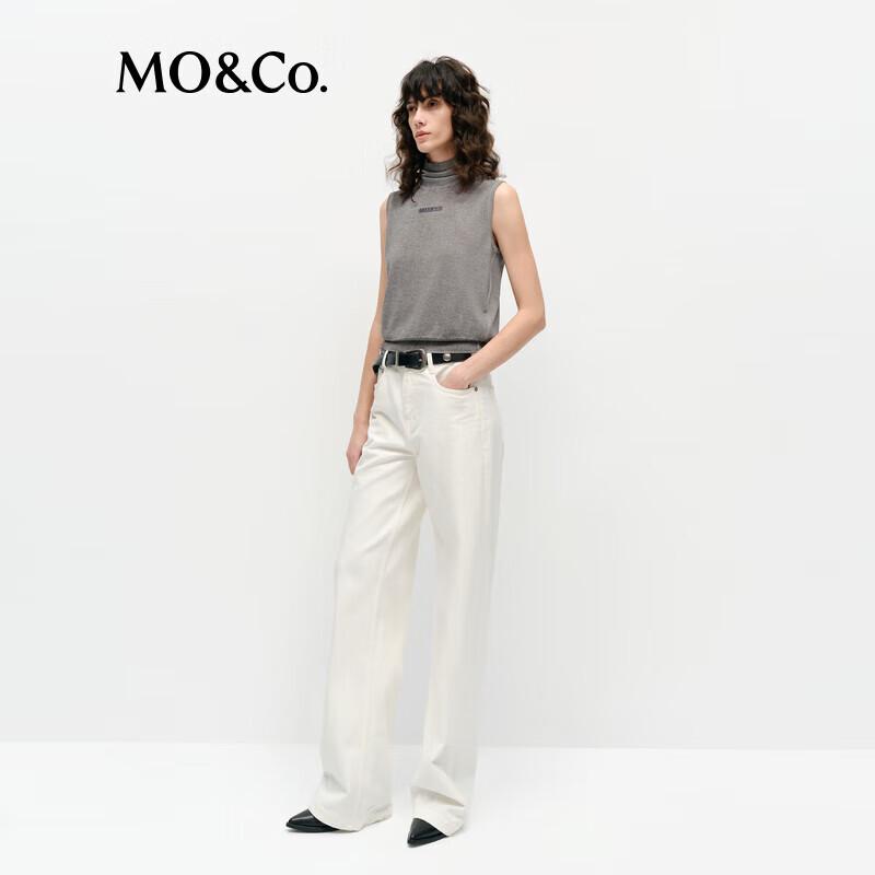 MO&Co. Acetate Cotton Blend High-Neck Knit Vest