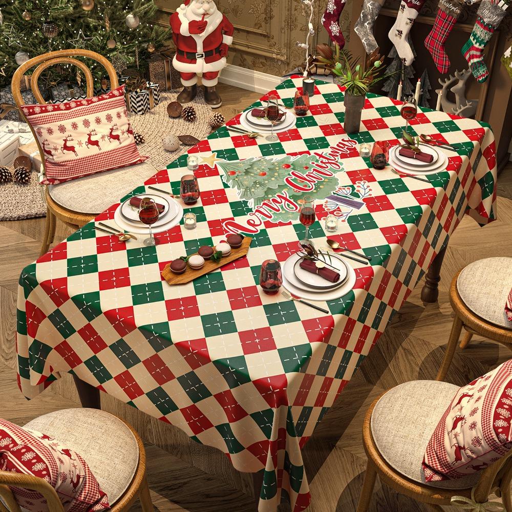 Festive Christmas Tablecloth for Dining Table Holiday Decor Home Party Theme Cover