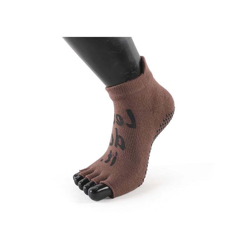 

Slimmo Open Toe Yoga Socks Women s Breathable Silicone Non-Slip Sole Professional Indoor Yoga Pilates Socks Room Socks Coffee([Letter paragraph]])