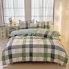 Plant Thickened Three Four Piece Bed Sheet Set Blue And White Large Grid
