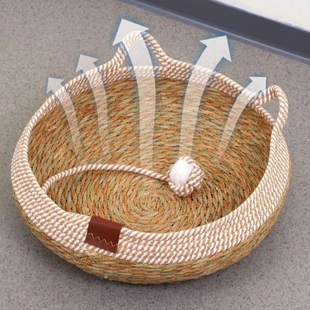 Wear-Resistant Cat Teaser Ball Anti-slip Cat Scratching Baskets Woven Cat Nest  Nail Trimming