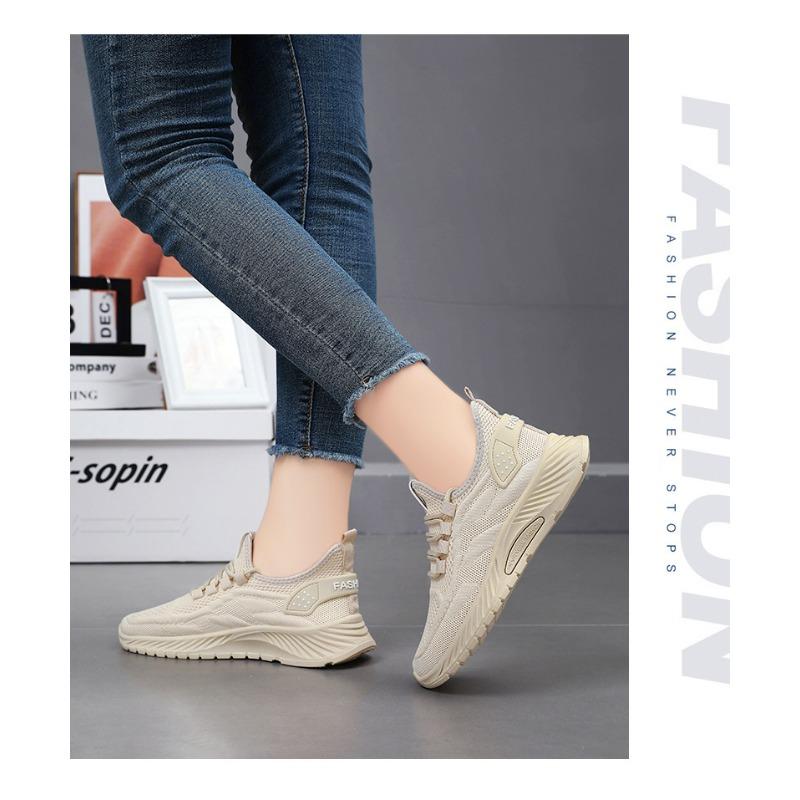 Damskie wiosenne nowe buty do biegania rekreacyjnego Flying Weaving Damskie buty sportowe pojedyncze