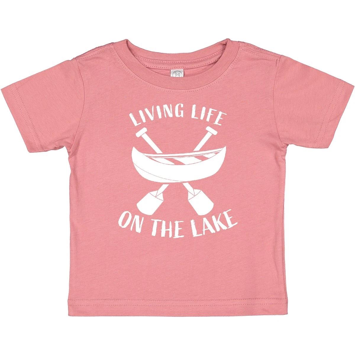 Inktastic Living Life On The Lake Baby T-Shirt Camping Vacation Summer Camp Boat 150
