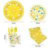 Children'S Summer Party Birthday Tableware Lemon Fruit Plate Flag Disposable Tablecloth Paper Cup Paper Plate Paper Towel
