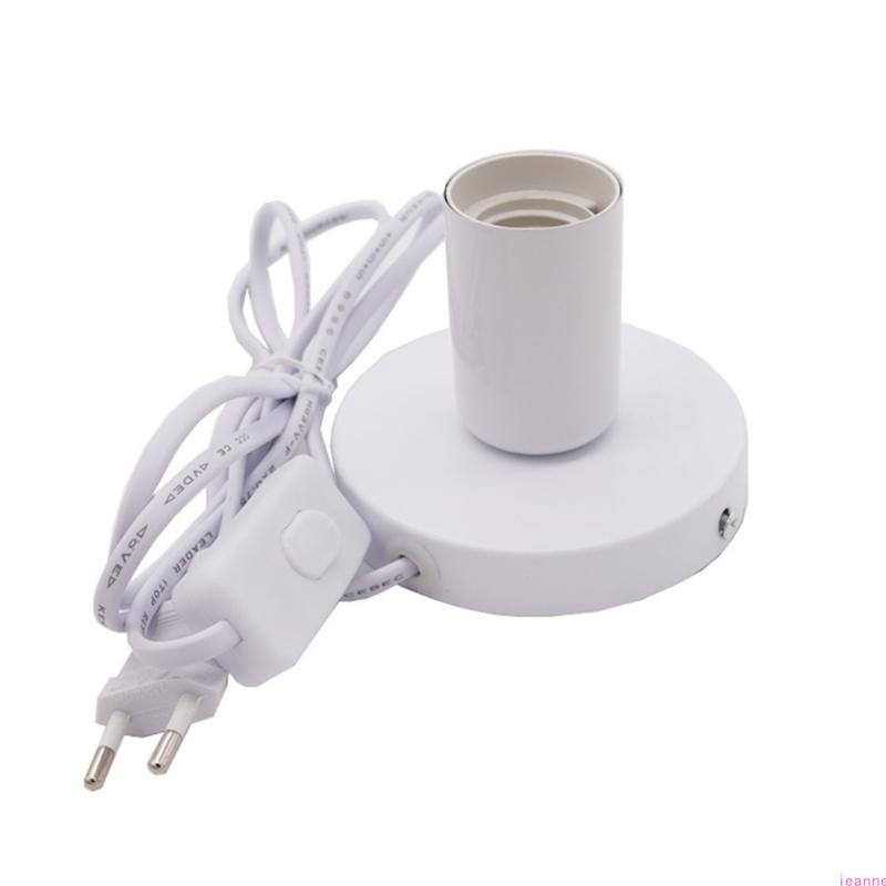 Standard E27 Table Lamp Holder with 1.8m Line Pendant Bulb Socket Replacement Metal Desktop Lamp Base Holder Enduring