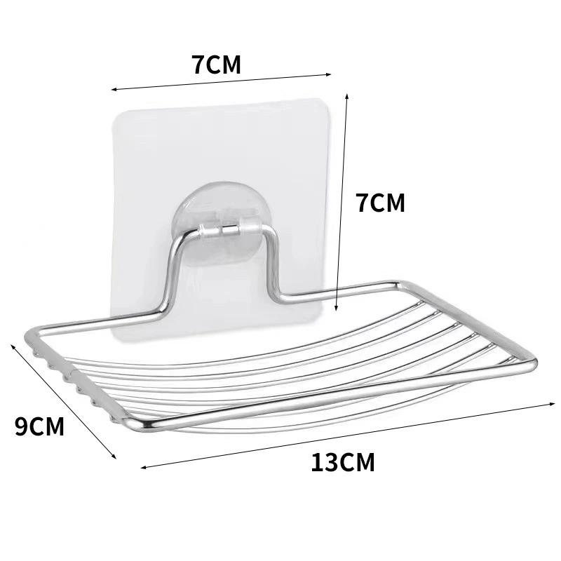 

1PCS Stainless Steel Wall Mounted Soap Rack Drainage Home Bathroom Accessory Simple Soap Storage Tray for Kitchen серебряный