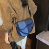 Bag women's bag new fashion often shoulder bag trendy texture messenger bag niche contrasting color splicing saddle bag