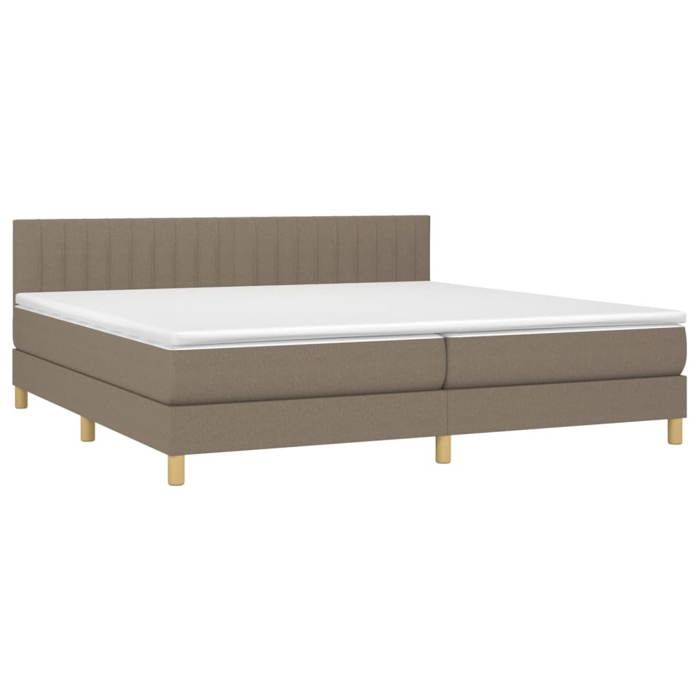 Maison Exclusive - Sommier à lattes de lit avec matelas Taupe 200x200 cm Tissu