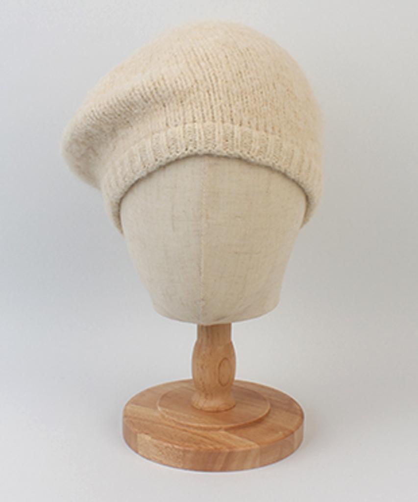Yunibeosyeolkemiseuteuli Wool Beige Knit Beret Wool Beret