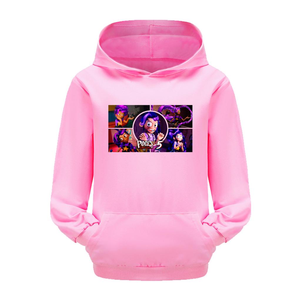 5631 Kids Girls Lily Lovebraids Printed Pocket Hooded Top Long Sleeves Hoodies 110cm розовый