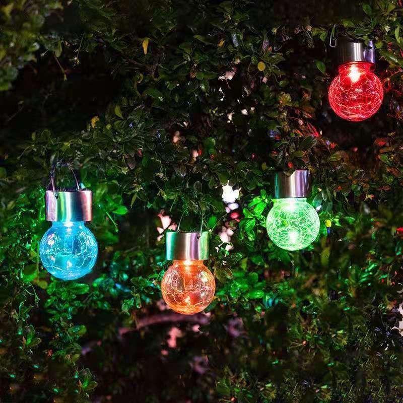 Waterproof Crackle Solar Hanging Ball Lights for Outdoor Decor