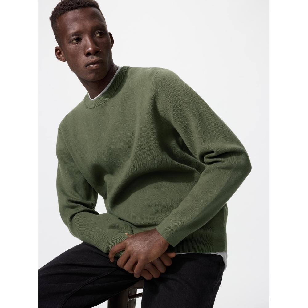 Uniqlo Japan Washable Milano Rib Crew Neck Sweater