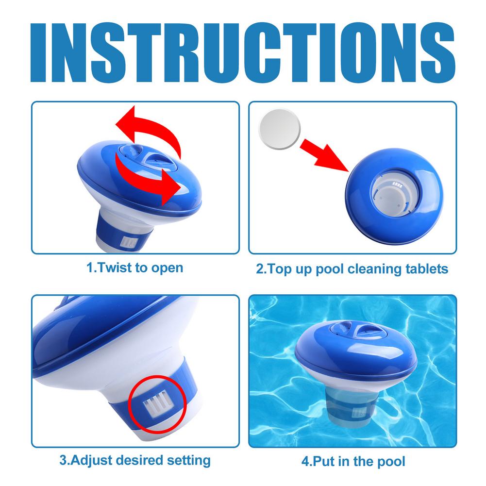 Swimming Pool Floating Chlorine And Bromine Tabs Dispenser for Indoor Outdoor Swimming Pools Pill Float Cup Pool Accessories