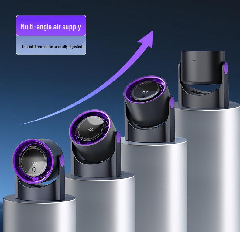 2025 Tragbarer USB Bladeless Desktop-Ventilator: 100-Gang Digitalanzeige, Hochgeschwindigkeitsturbine für den Sommer