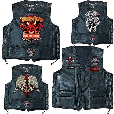 Vestă Street Punk Vest Jachetă fără mâneci Harley Motocicletă Insigna Brodat Vestă
