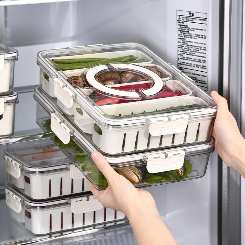 Divided Serving Tray with Lid , Food Storage Container, Snack Box, 4/8 Compartment Snack Containers, Fruit Storage Containers
