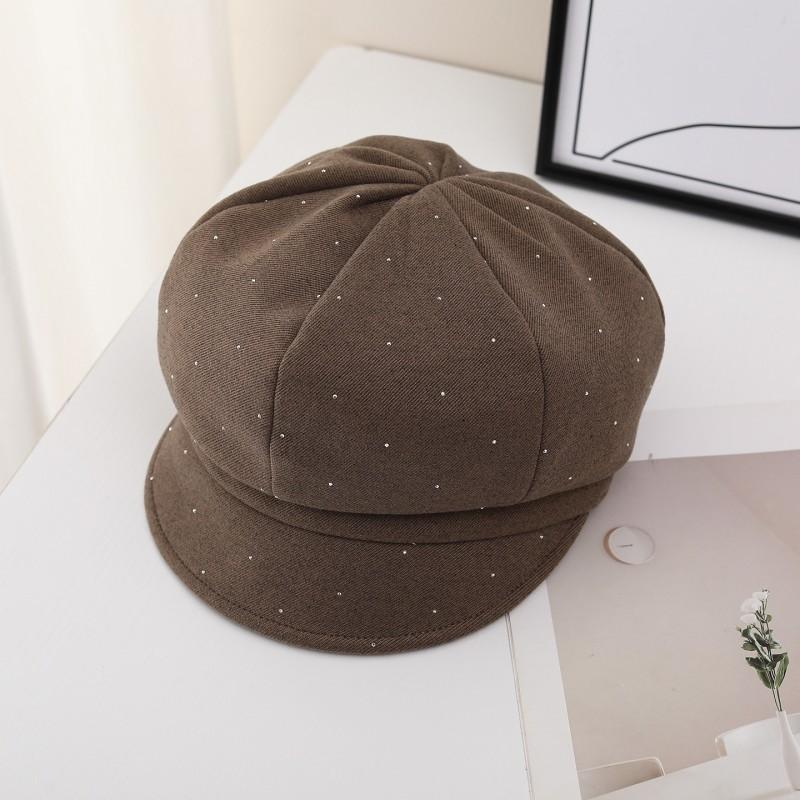 Minimalist Vintage Baseball Cap With Rhinestone Detail Womens Adjustable Wide Brim Hat Winter