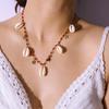 Colored Rice Bead Bohemian Star Necklace, Simple And Versatile Summer Pearl Shell Pendant Necklace Women