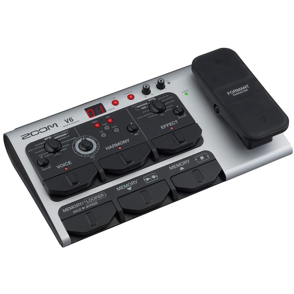 Zoom V6-SP Vocal Effect Pedal Formant Control Harmony Looper 10 Studio-Grade Effects for Studio and Live Performance