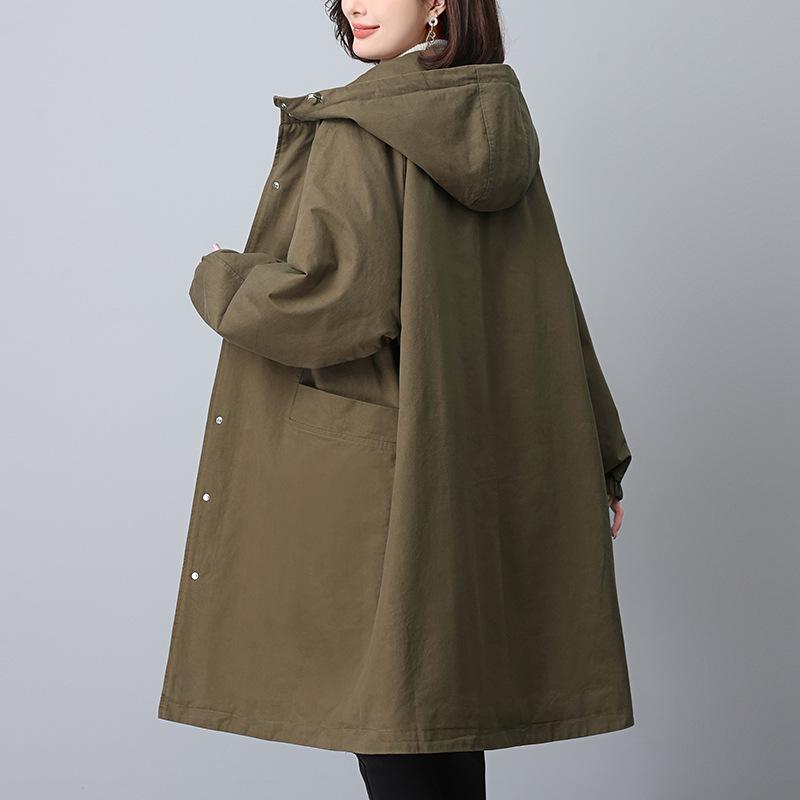 Parker Women's Mid-Length Hooded Cotton Coat - 2024 Winter Collection