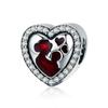 Heart-Shaped Zinc Alloy DIY Necklace & Bracelet Bead Pendant