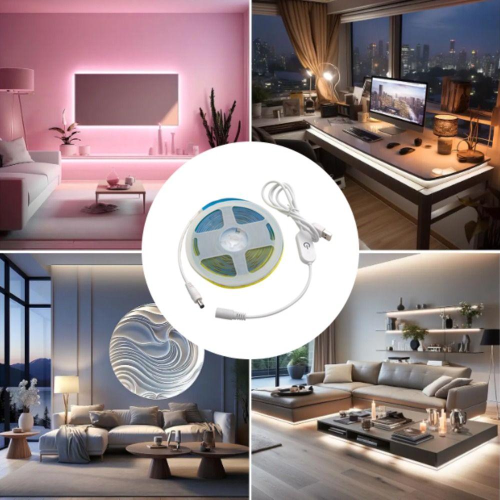 DC 5V LED Under Cabinet Light USB Powered Dimmable Control LED Strip Light 60LEDs/m Flexible Tape Smart Dimmer Under Cabinet