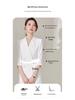 Spring/Summer White Double-Breasted Midi Dress with Suit Collar and Formal Workwear Elegance