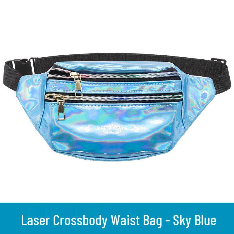Unisex Outdoor Running Waist Bag with Laser Design – Large Capacity Crossbody Coin and Phone Holder