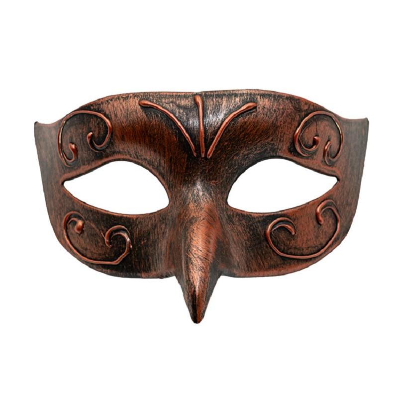 

Antique Copper Mask Plastic Half Face Mask Vintage Prince Mask Silver For Decoration Party Masquerade бронзовый