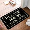 Black "Please Remove Shoes" Doormat, Soft Absorbent Quick-Dry Washable Mat for Bathroom, Dining Room, Living Room, Office Deco