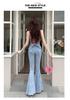 2025 Spring/Summer Women's High-Waist Flare Denim with 3D Bowknot - Slimming & Lifting