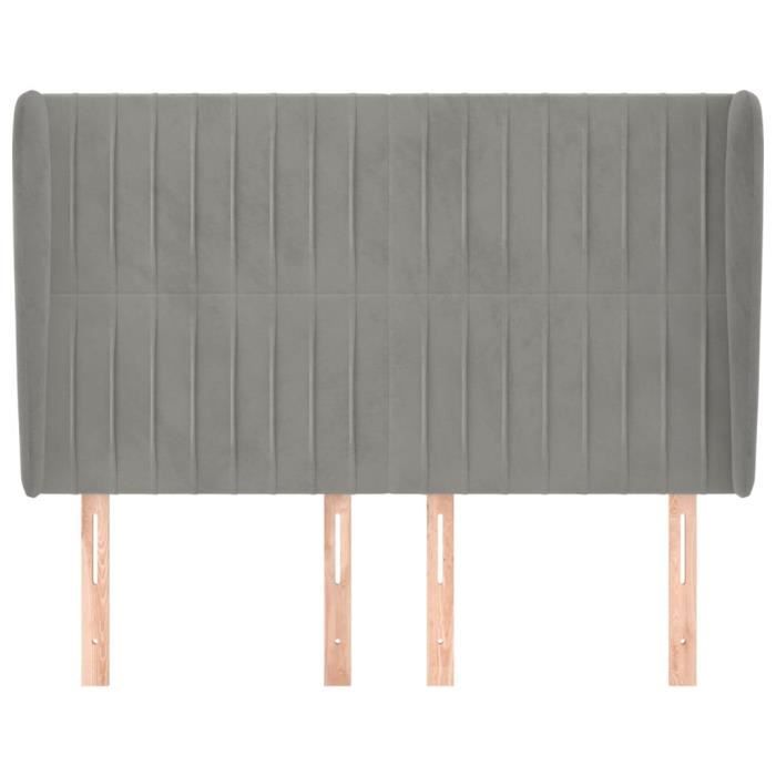 VidaXL Headboard with Ears Light Grey 147x23x118-128 Cm Velvet3118242