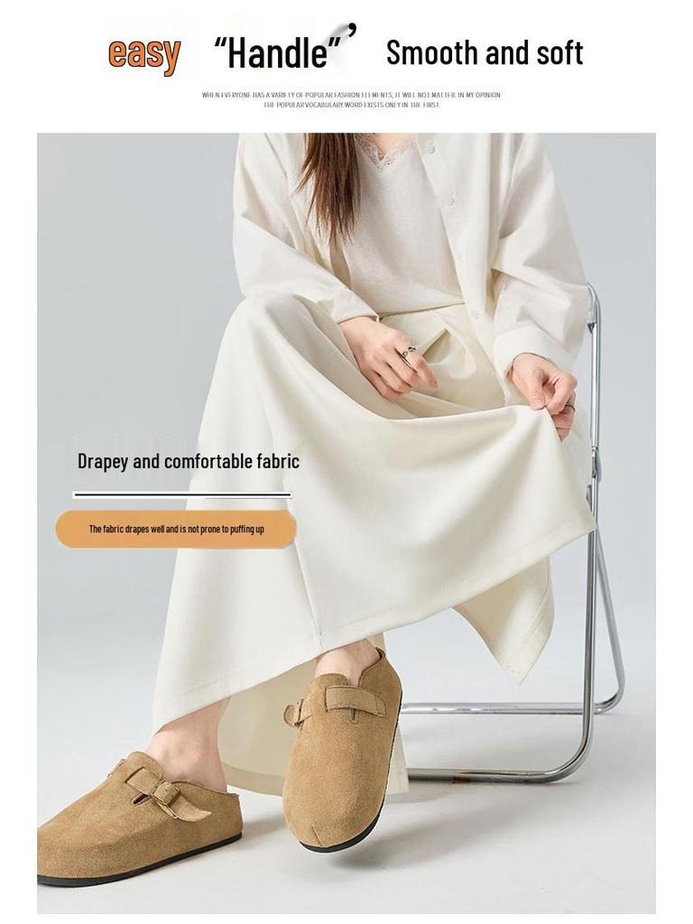 Strappy Flowy Women's A-line Bodycon Midi Skirt with High Waist & Back Slit - Spring 2026