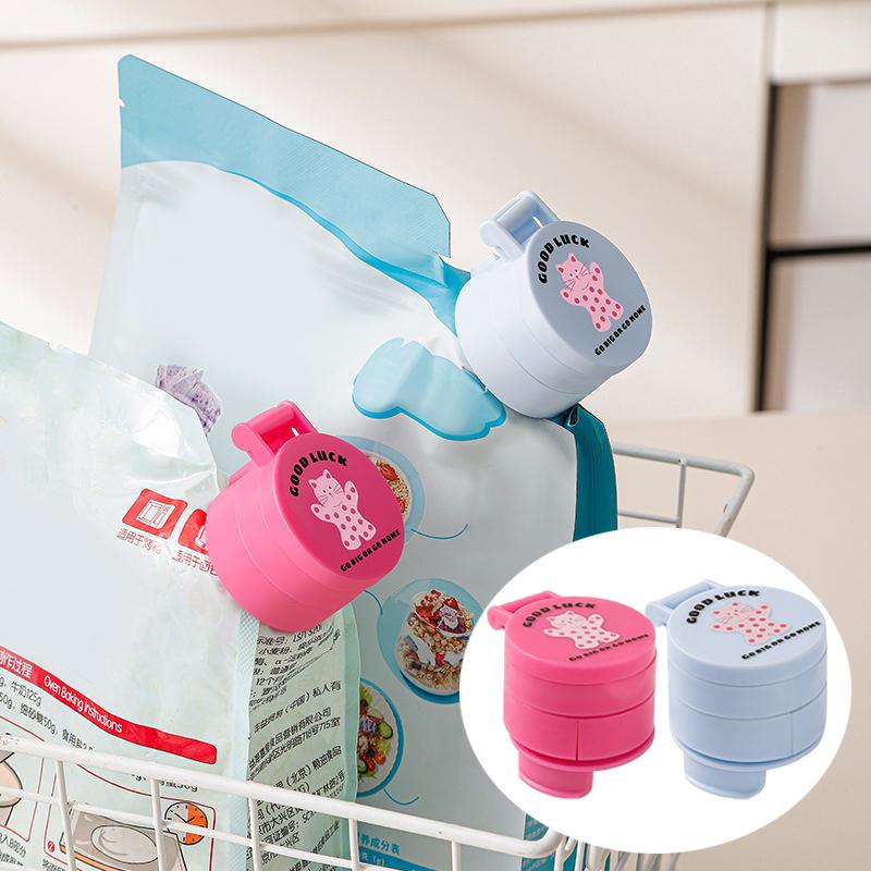 Food Storage Bag Sealing Clips Plastic Cap Sealer Clip With Pour Spouts Snack Candy Storage Keep Food Fresh Kitchen Gadgets