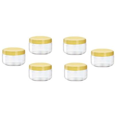 RSINC Small Airtight Tiny Multipurpose 6 Plastic Jar Set (50ml) Spice Jars Kitchen, Dining & Bar | Grocery Pickle | Dry Fruits Box | X 6 Jar Set