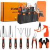 Stanew 13 X Stainless Steel Garden Tool Set, Ergonomic Rubber Handle, Garden Glove, Storage Bag, Gardening Gifts for Women and Men