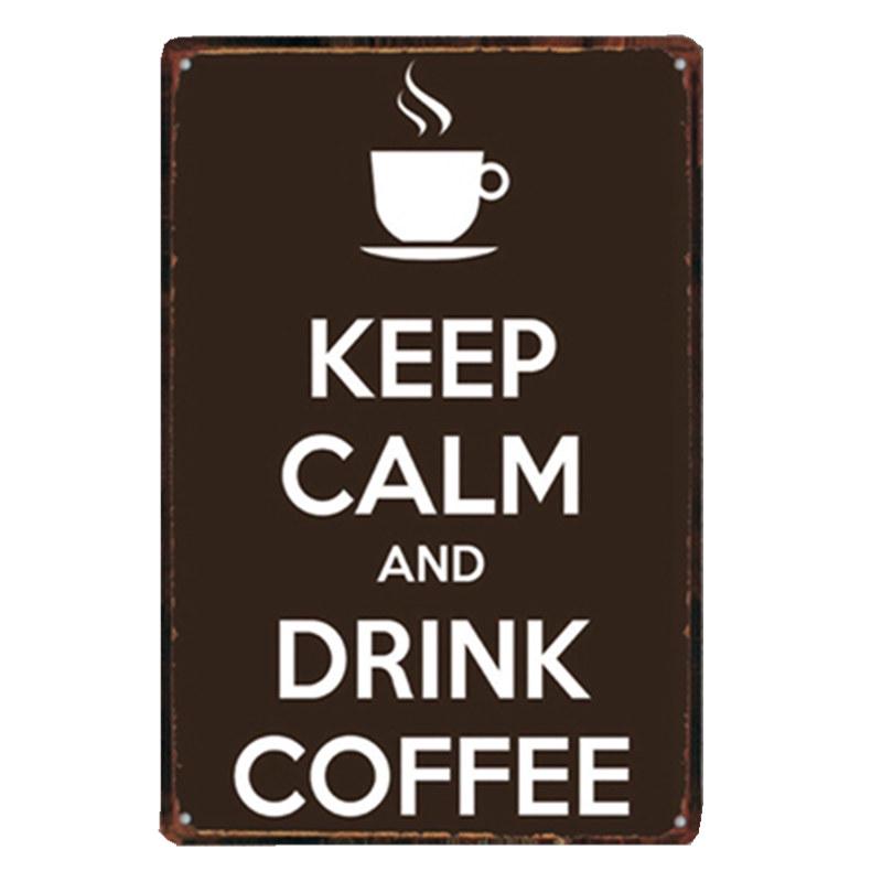 Coffee Sign Vintage Wall Decor Plaque Metal Retro Poster Decorative Coffee Plates Tin Cafe Decoration 20x30 Cm