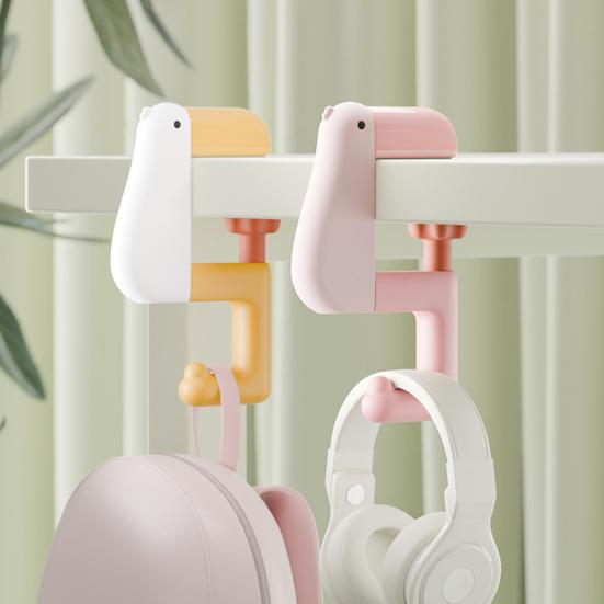 Handbag Hook Hanger for Table Portable Folding Under Desk Headphone Holder Cartoon Duck Purse Backpack Hanger