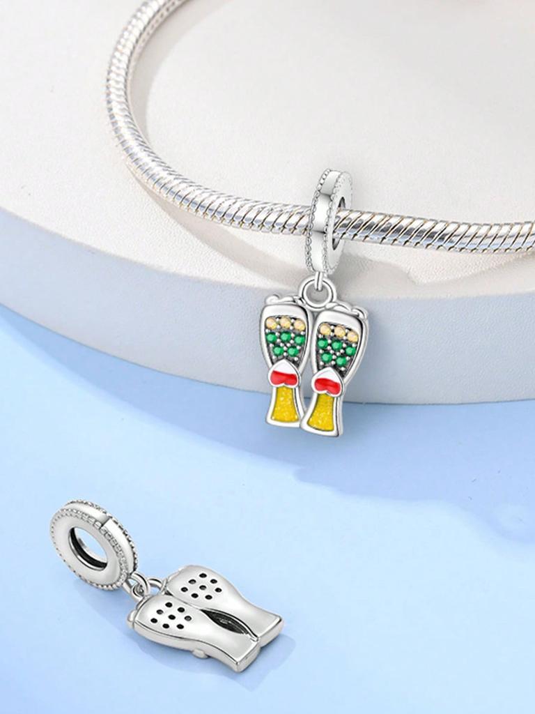 Charms Plata Pumpkin Beer Bottle Ice Cream Cup Beads Copper Plated Fit Charms Original Bracelet For Jewelry Making Diy Charm