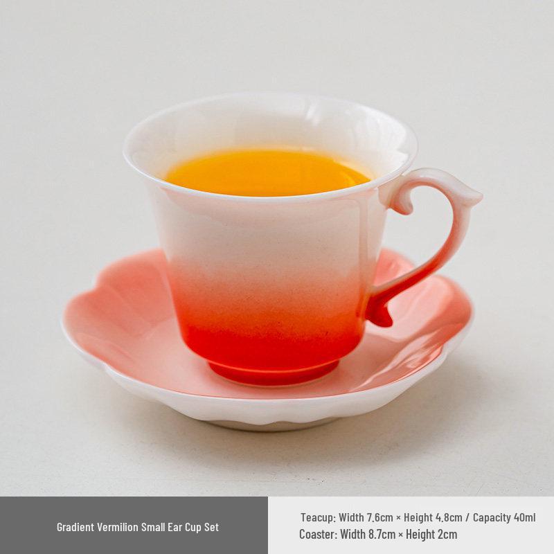 Exquisite Crystalline Glaze Ceramic Mug and Saucer - High-Grade Office Tea and Coffee Cup Gift