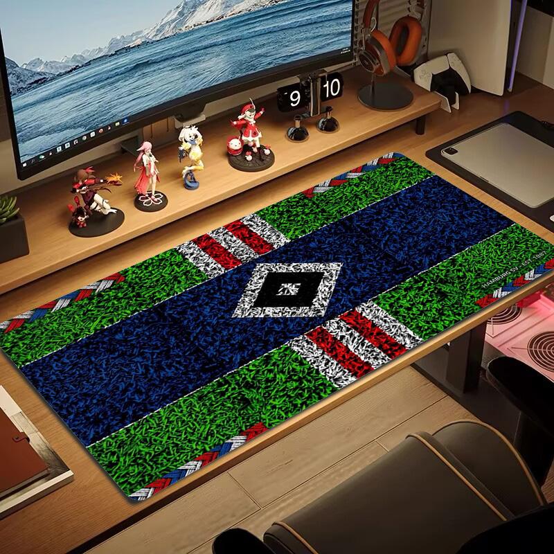 Tapis de souris Couleur Logo Hamburger Sv Grand Coussin de Table de Jeu Antidérapant pour Ordinateur Portable Tablette Grande Tapis de Souris XXL Tapis pour Mini PC avec Bordure Verrouillable