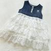 Meisjes Denim Kant Patchwork Mouwloze Jurk - Zomer 2026 Prinsessenstijl
