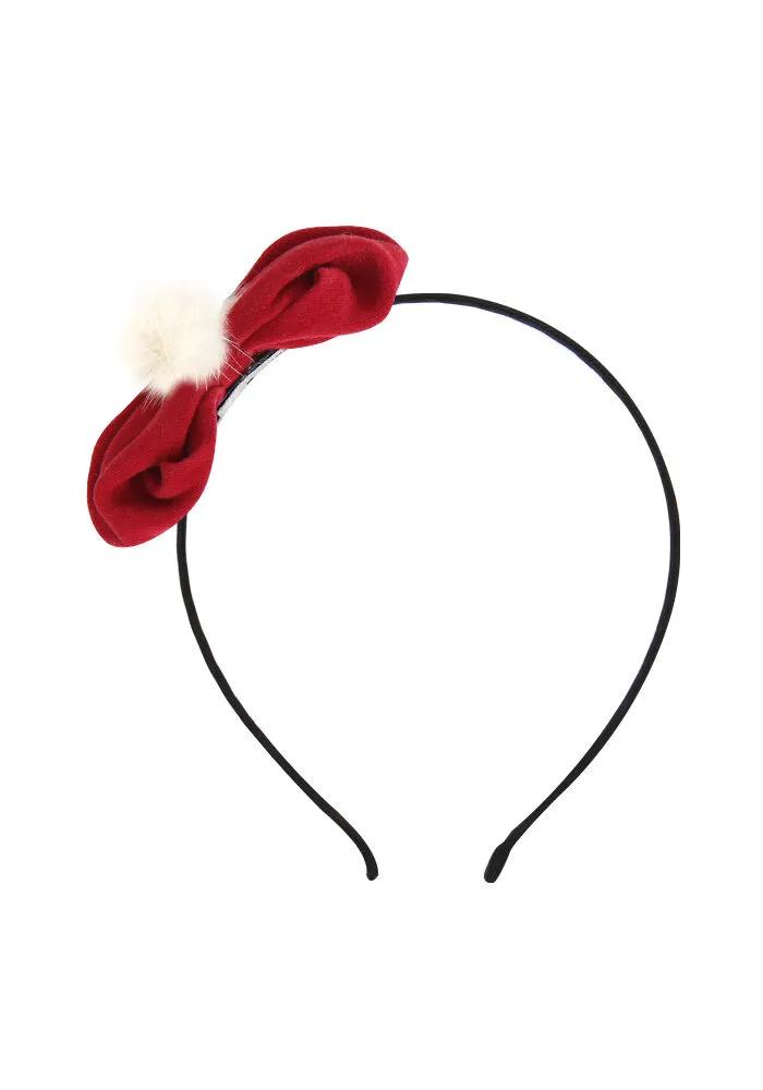 B22203 Ribbon Mink Ball Headband (3 Colors / Free)