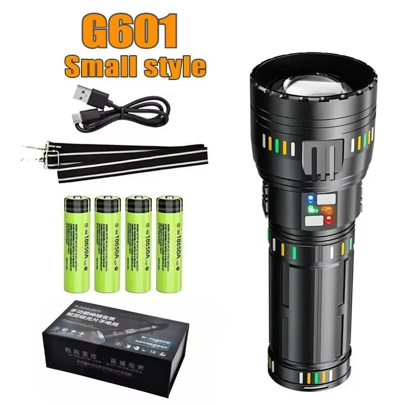 Ultra Bright LED Flashlight Zoomable Tactical Torch Power Bank 5 Modes USB C Rechargeable Long Range Flashlight Camping Lantern