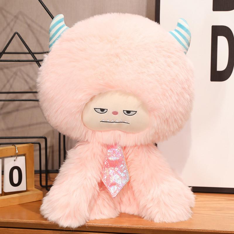 Tie Snow Bow Monster Plush Toy Animal Stuffed Doll Decoration Kids Cute Gift