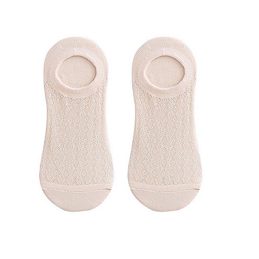 

1/5 Pairs Casual Cotton Mesh Ankle Socks Summer Women Short Socks Boat Socks Lace Flower khaki-1 pair